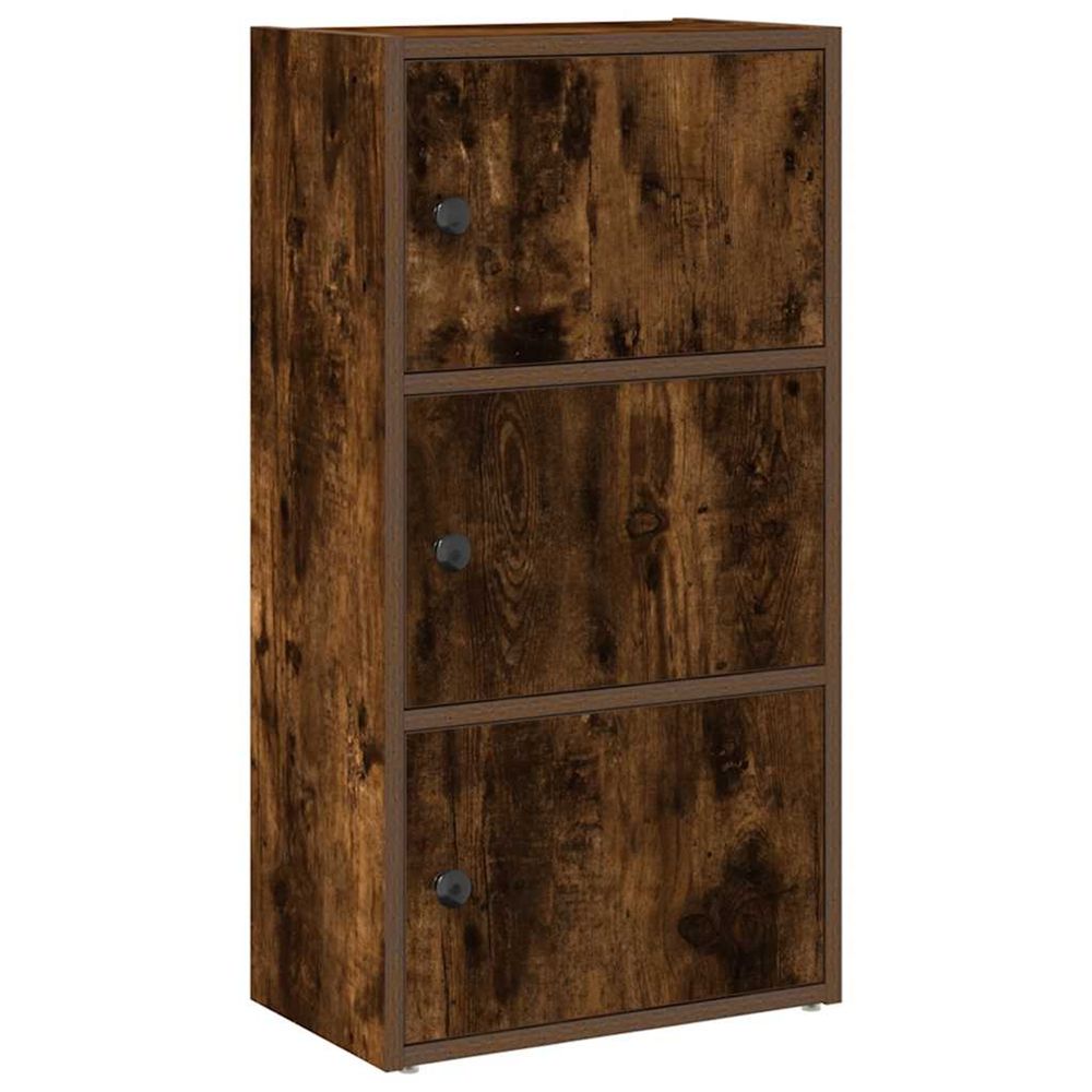 Bibliothèque chêne fumé 40x24x77 cm bois d'ingénierie