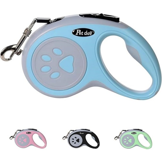 Laisse rétractable 5 m pour chiens petit moyen taille bleu