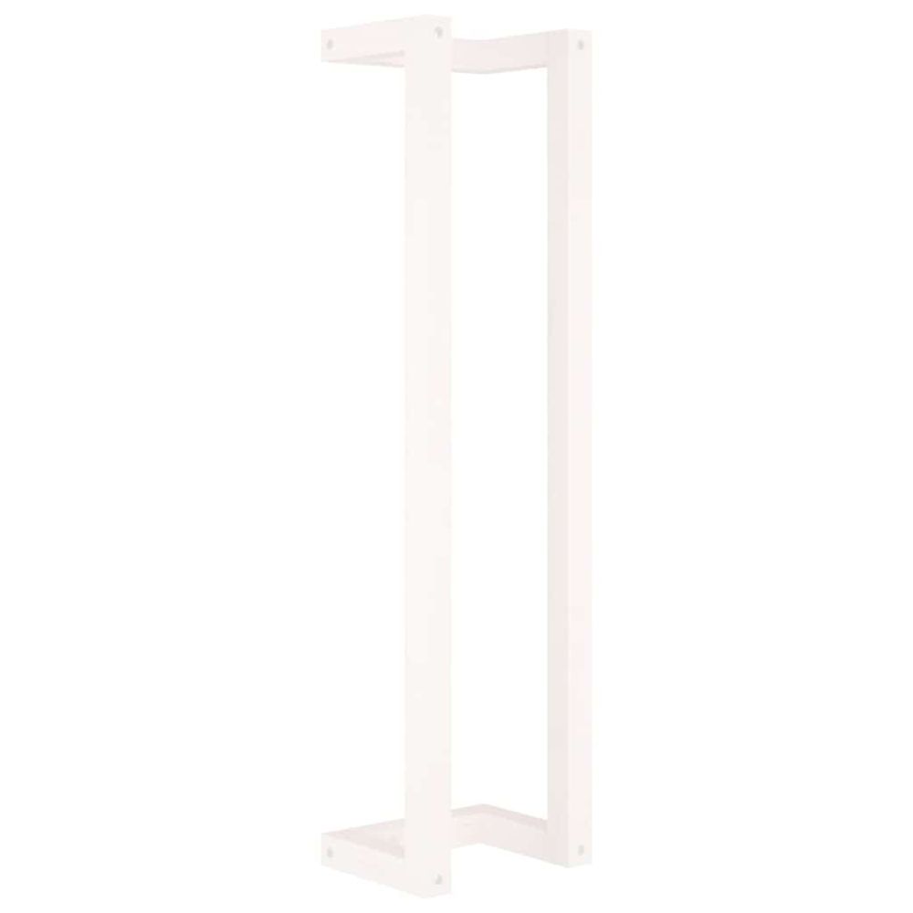 Porte-serviette blanc 23x18x90 cm bois de pin massif