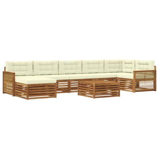 Ensemble de canapés d'extérieur 8 pc naturel et crème