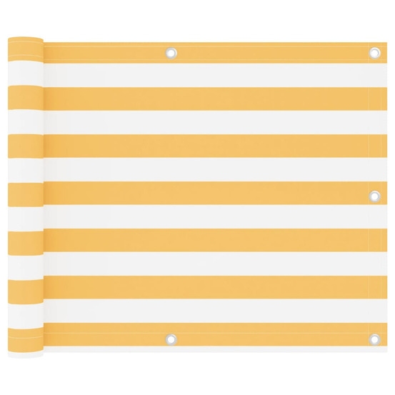 Écran de balcon blanc et jaune 75x400 cm tissu oxford