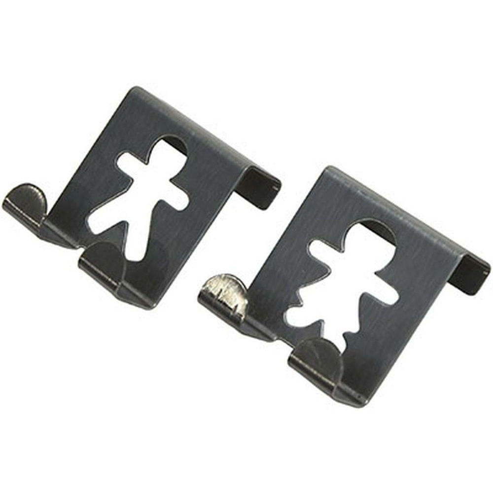 Set 2 petites pateres bonhomme acier inoxydable a suspendre - chrome