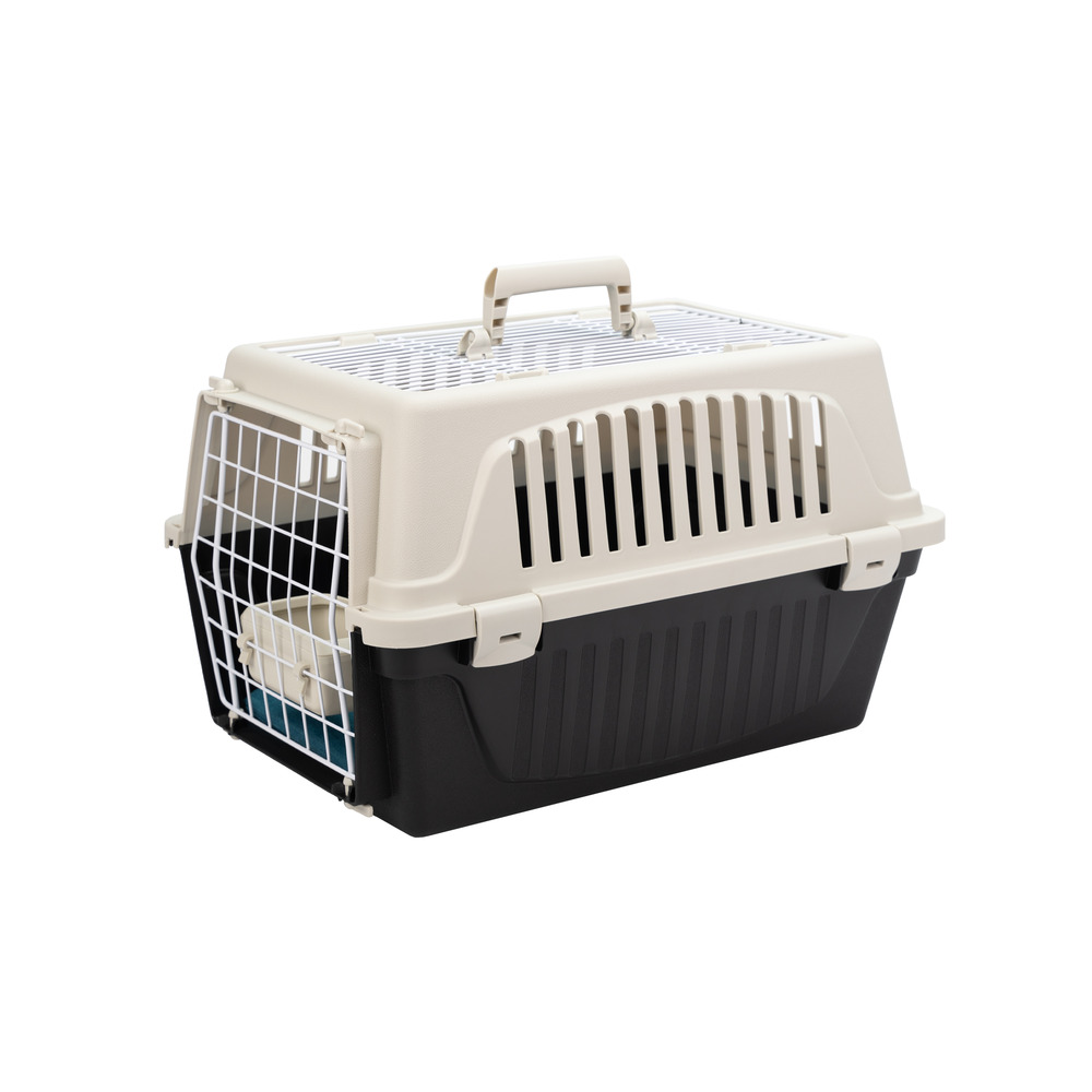Ferplast caisse de transport chat, cage de transport pour chiens petits et chats jusqu'à 5 kg, toit ouvrable, avec coussin et
