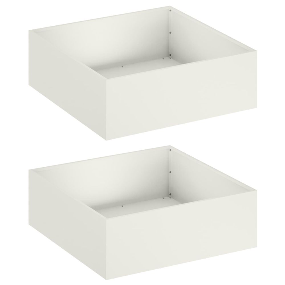 Cache-pot de jardin 2 pc blanc 60 x 60 x 20 cm