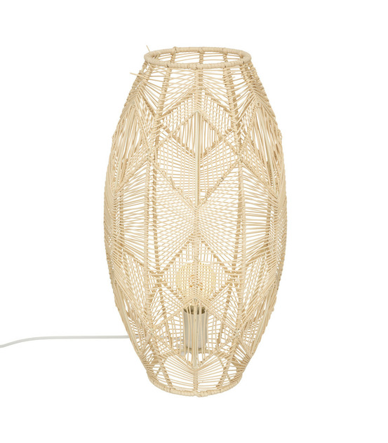 Lampe à poser en rotin h 48 cm