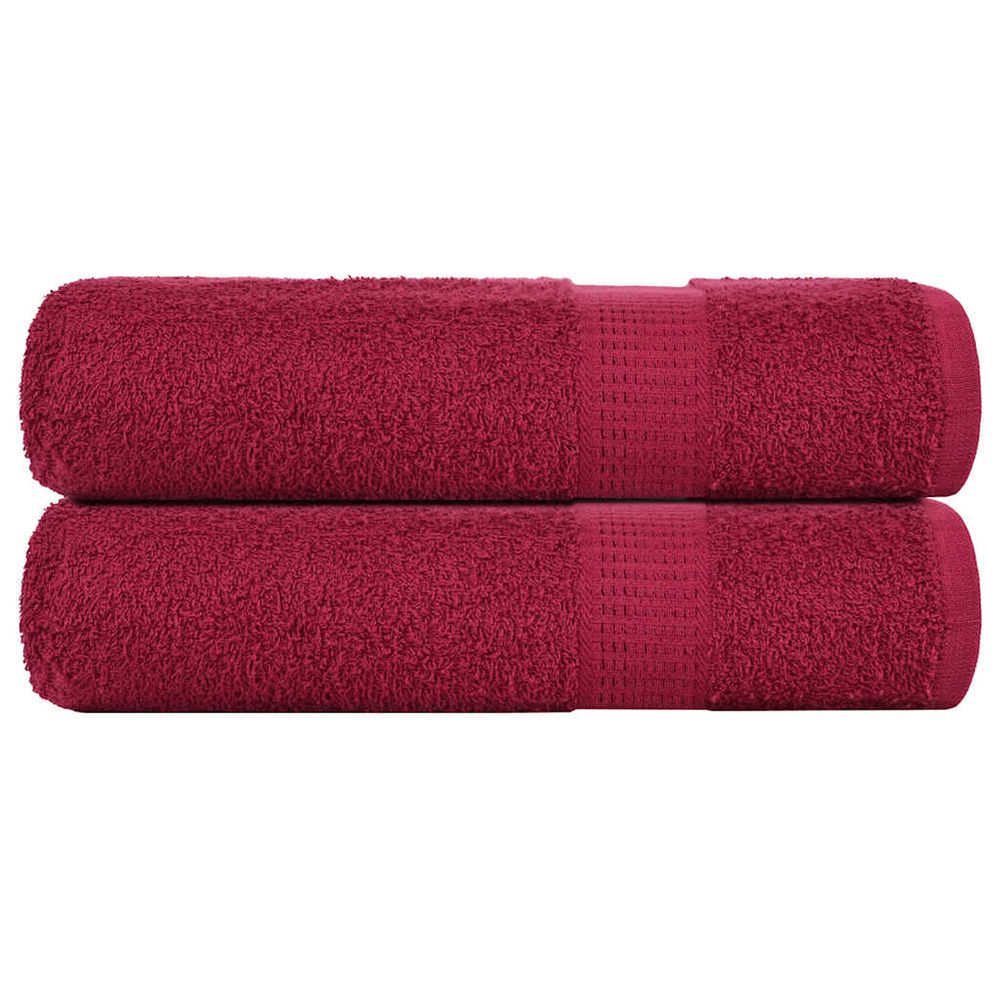 Serviettes de bain frogn 2 pcs bordeaux 100x150cm 360 g/m²