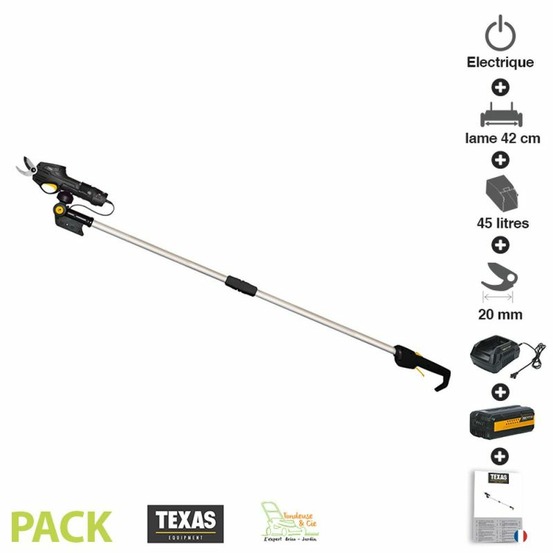 Sécateur échenilloir télescopique sur batterie texas gs720li
