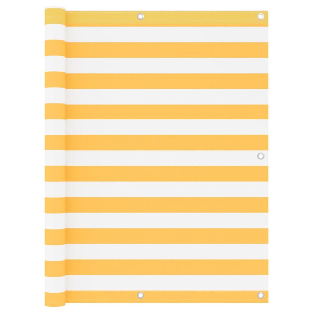 Écran de balcon blanc et jaune 120x500 cm tissu oxford