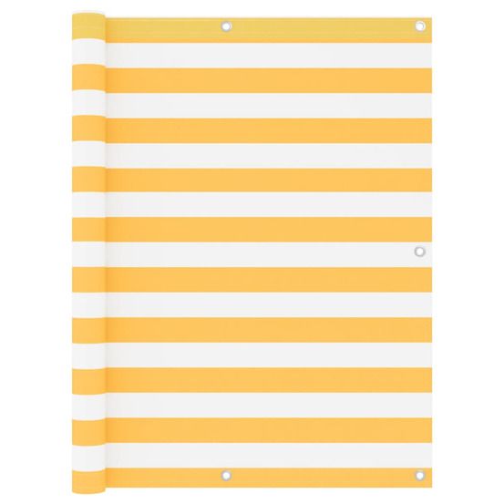 Écran de balcon blanc et jaune 120x500 cm tissu oxford