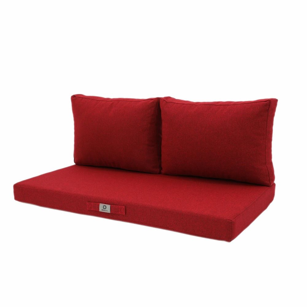 Coussins pour salon de jardin déhoussable 100x50cm - bordeaux chiné