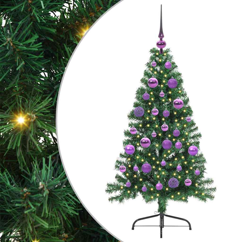 Sapin de noël artificiel pré-éclairé vert 120 cm pvc