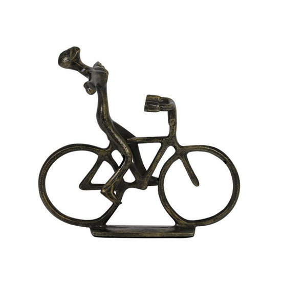 Sculptures cycliste en bronze antique 25x7x24cm