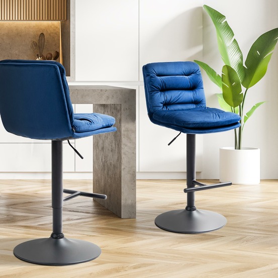 Tabouret de bar damar velours noir