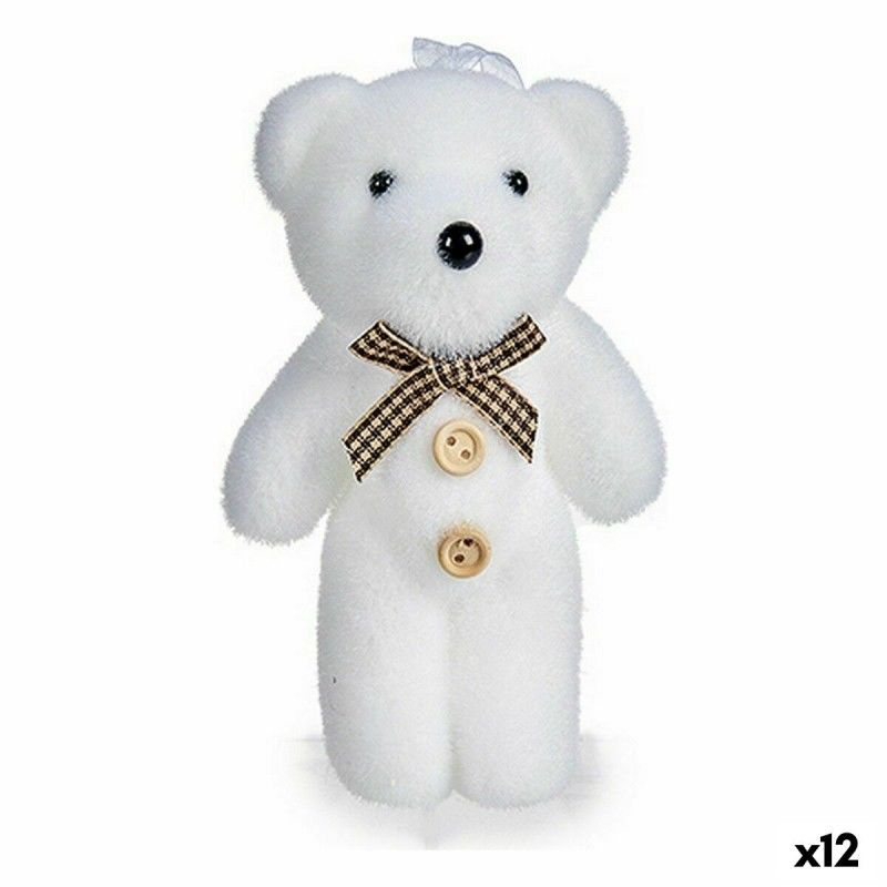 Ensemble décorations de noël ours polaire blanc 5,5 x 11 x 7,5 cm (12 unités)