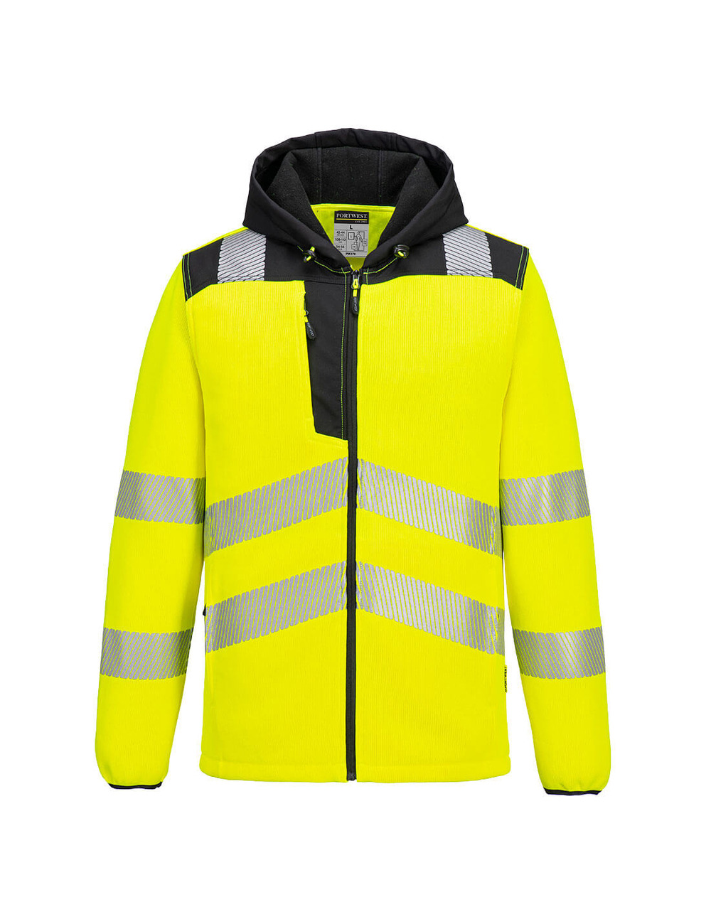 Polaire technique hi-vis pw3 - taille 4xl - jaune/noir - portwest