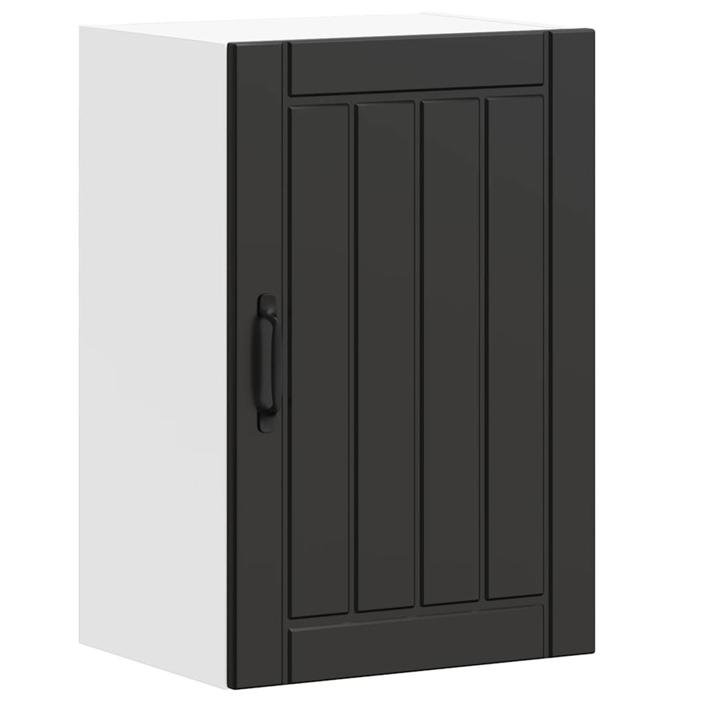 Armoire murale de cuisine lucca noir bois d'ingénierie