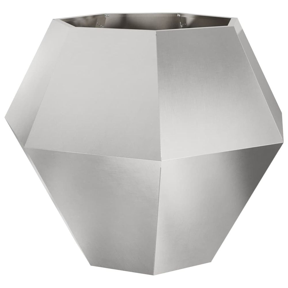 Jardinière d'extérieur argenté 100 x 100 x 80 cm acier inoxydable
