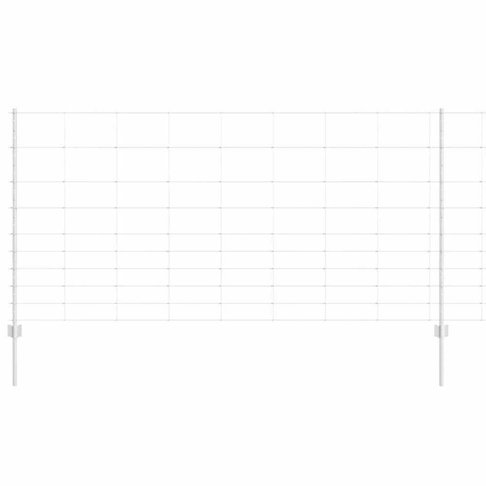 Clôture avec poteau argenté 1,2 x 50 m acier