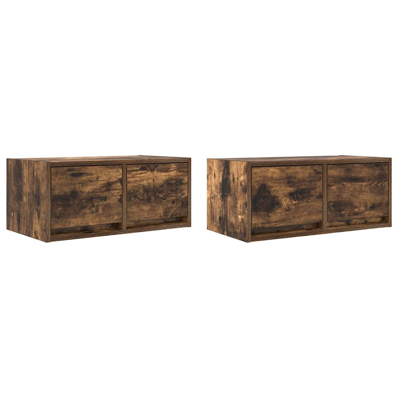 Meubles tv 2 pcs chêne fumé 60x31x25,5 cm bois d'ingénierie