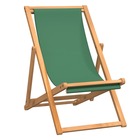 Chaise de plage pliable bois de teck solide vert