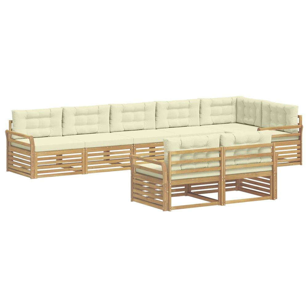 Ensemble de canapés d'extérieur 8 pc blanc et crème polyester