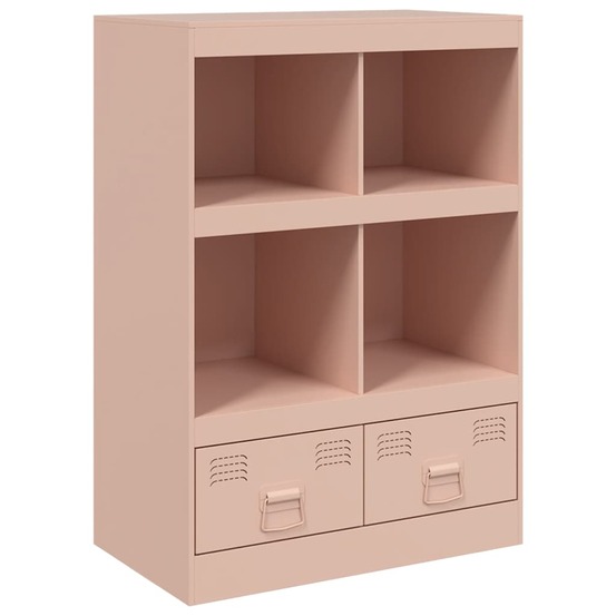 Buffet bahut commode armoire meuble de rangement organisateur cuisine salle de séjour salon haut 67 x 39 x 95 cm acier rose 0