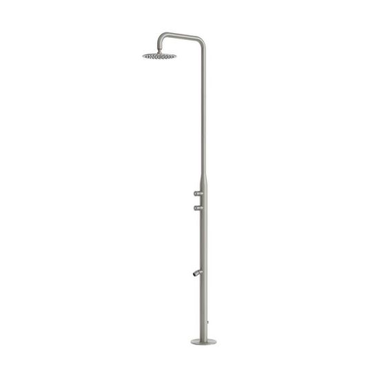 Douche exterieure inox 316l satine acier inoxydable resistant corrosion et intemperies
