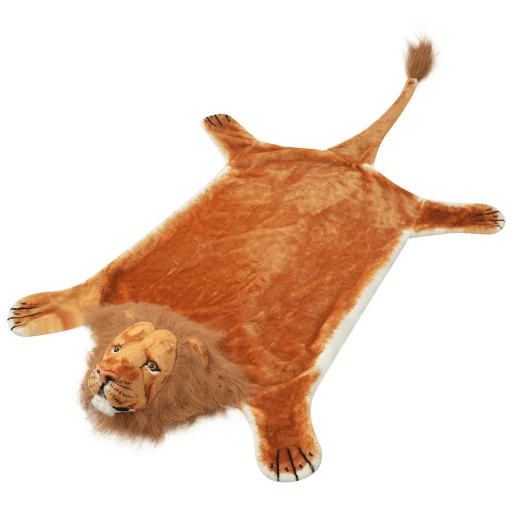 Tapis en peluche en forme de lion 205 cm marron