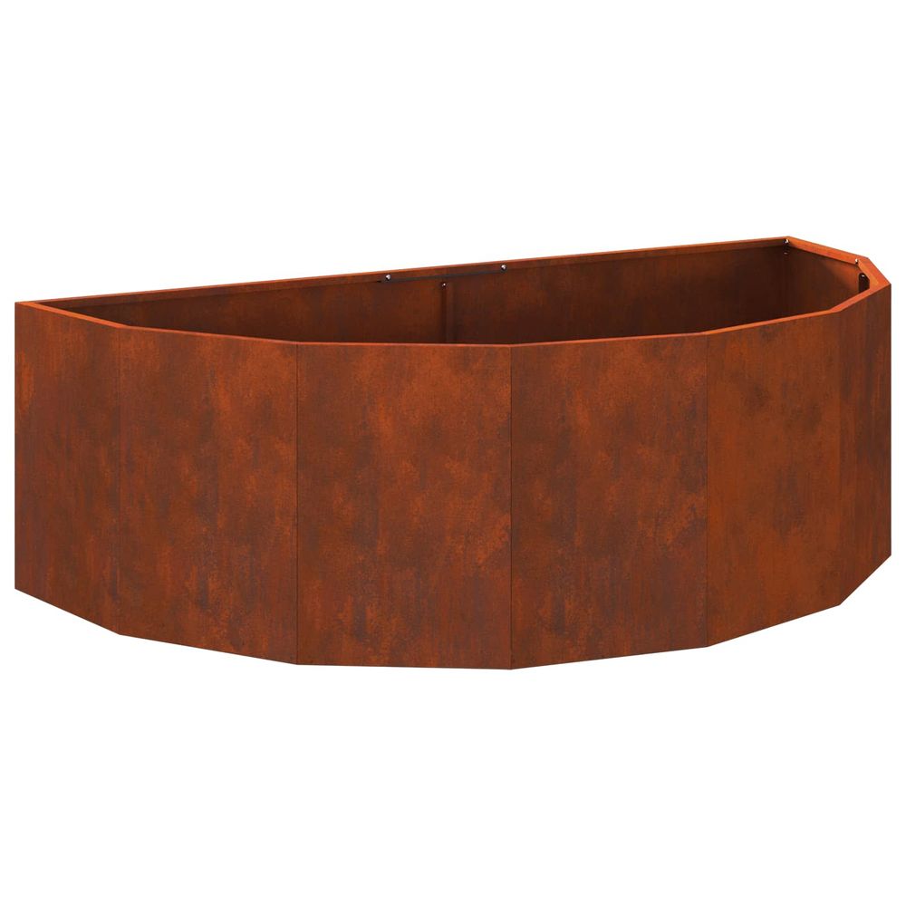 Jardinière d'extérieur rouillé 120 x 60 x 35 cm acier patiné