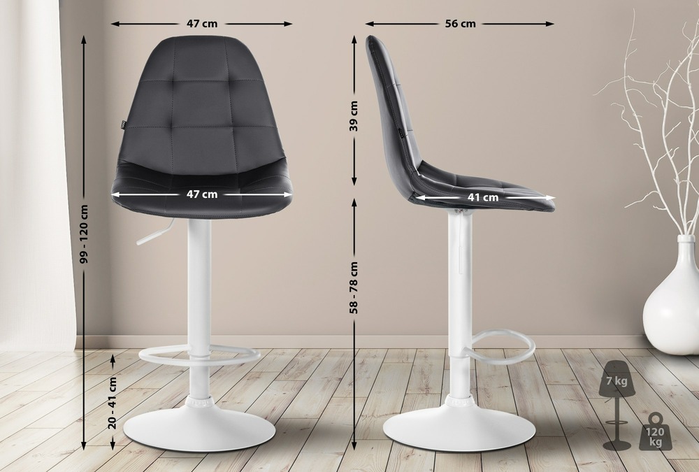 Tabouret de bar elmore simili cuir w