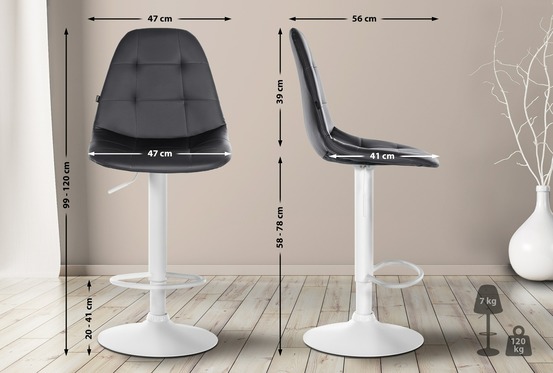 Tabouret de bar elmore simili cuir w