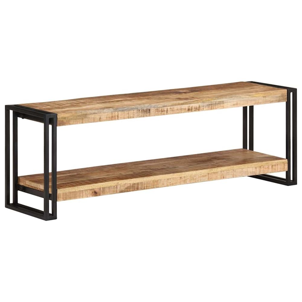 Meuble tv 120x30x40 cm bois de manguier brut