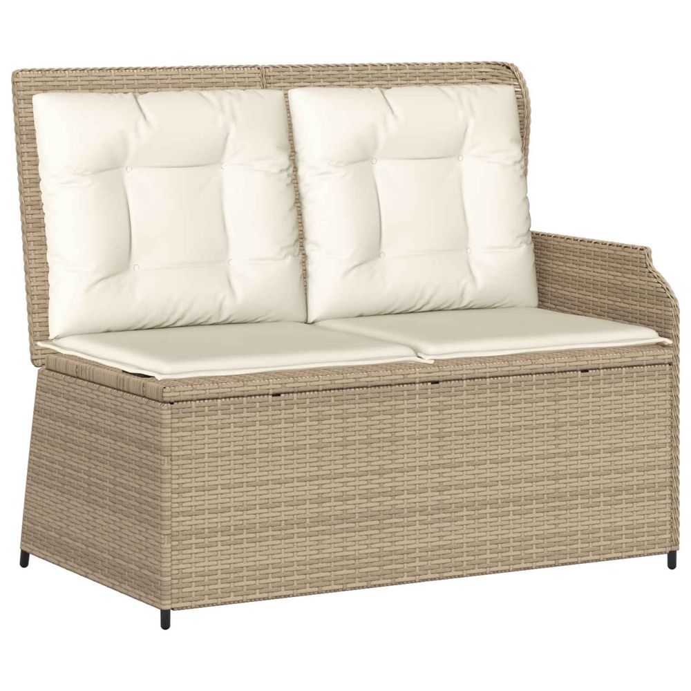 Banc de jardin noir et blanc crème polyrotin
