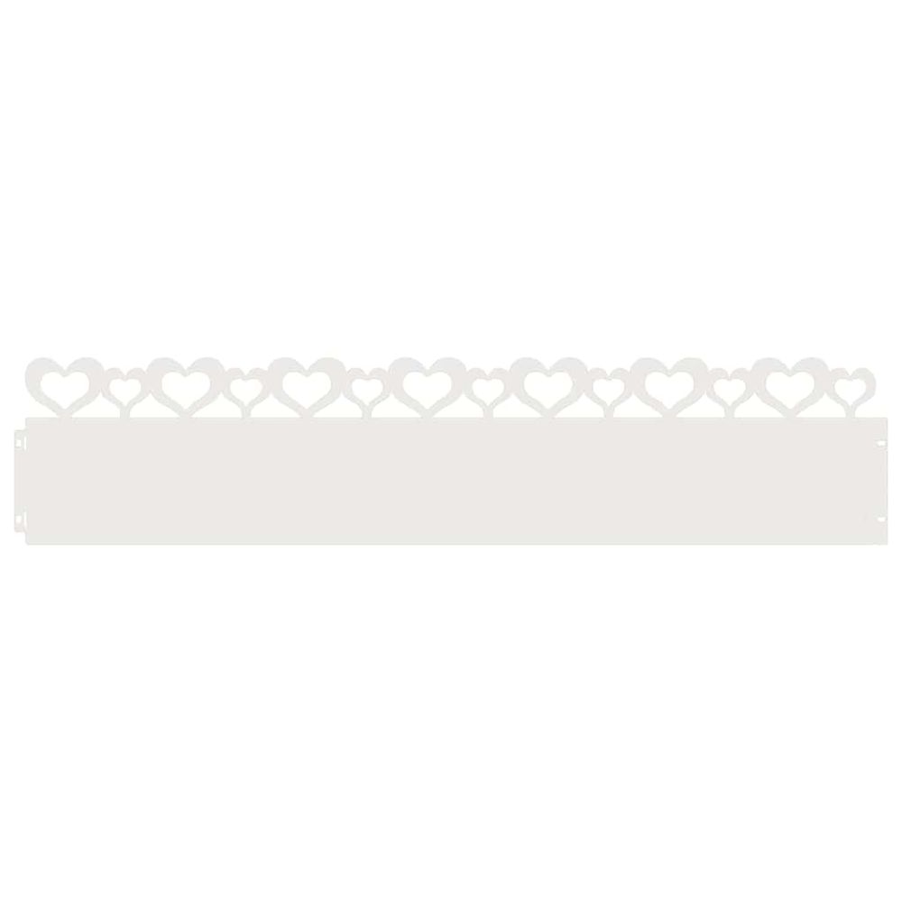 Bordures de pelouse 10 pc 103 x 0,05 x 22 cm acier blanc