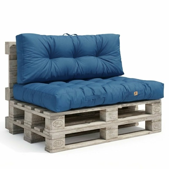 Coussins matelas pour palette 120x80x20 en polyester bleu pétrole