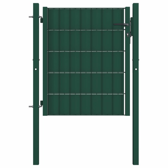 Portail de clôture pvc et acier 100x101 cm vert