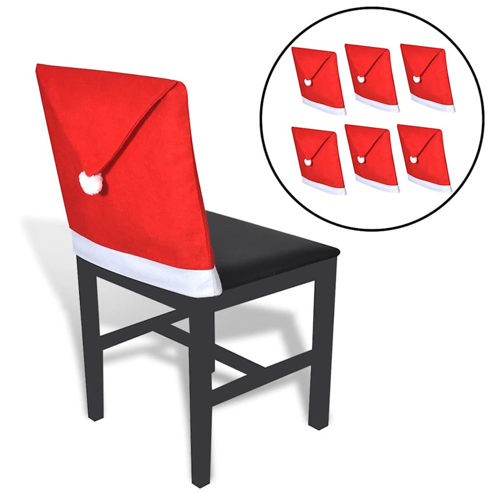 Housses de dossier de chaise 6 pcs bonnet de père noël