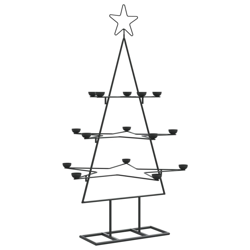 Arbre de noël en métal pour décoration noir 105 cm