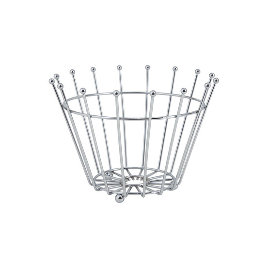 Corbeille à fruits ronde en métal soleil argenté