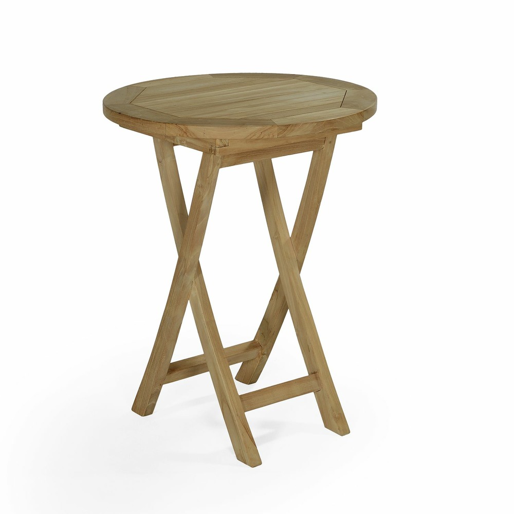 Table pliante ronde en teck massif bistrot ø 60 cm