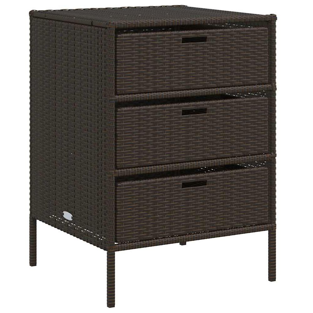 Armoire de rangement de jardin marron 55x59x80cm résine tressée