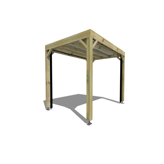 Carport bois autoportant 7 m² • 3 x 2 m • hauteur de passage 2,37 m • sens largeur • livraison comprise