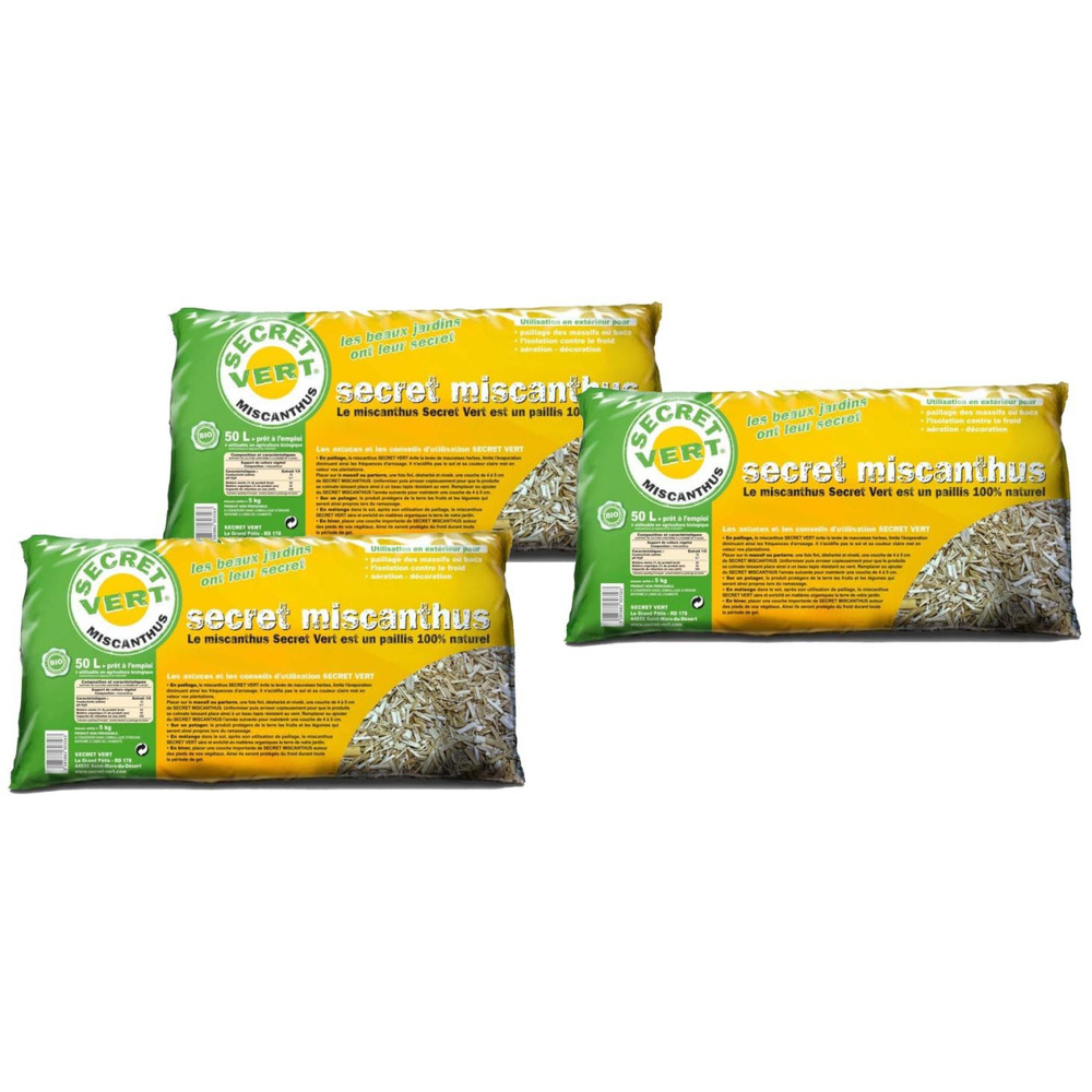 Paillis de miscanthus 5kg lot de 3