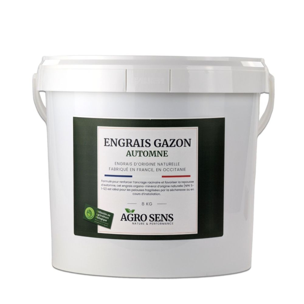 Engrais gazon spécial automne - agro sens - seau 8 kg