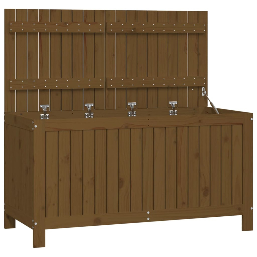 Boîte de rangement de jardin marron miel 121x55x64 cm bois pin