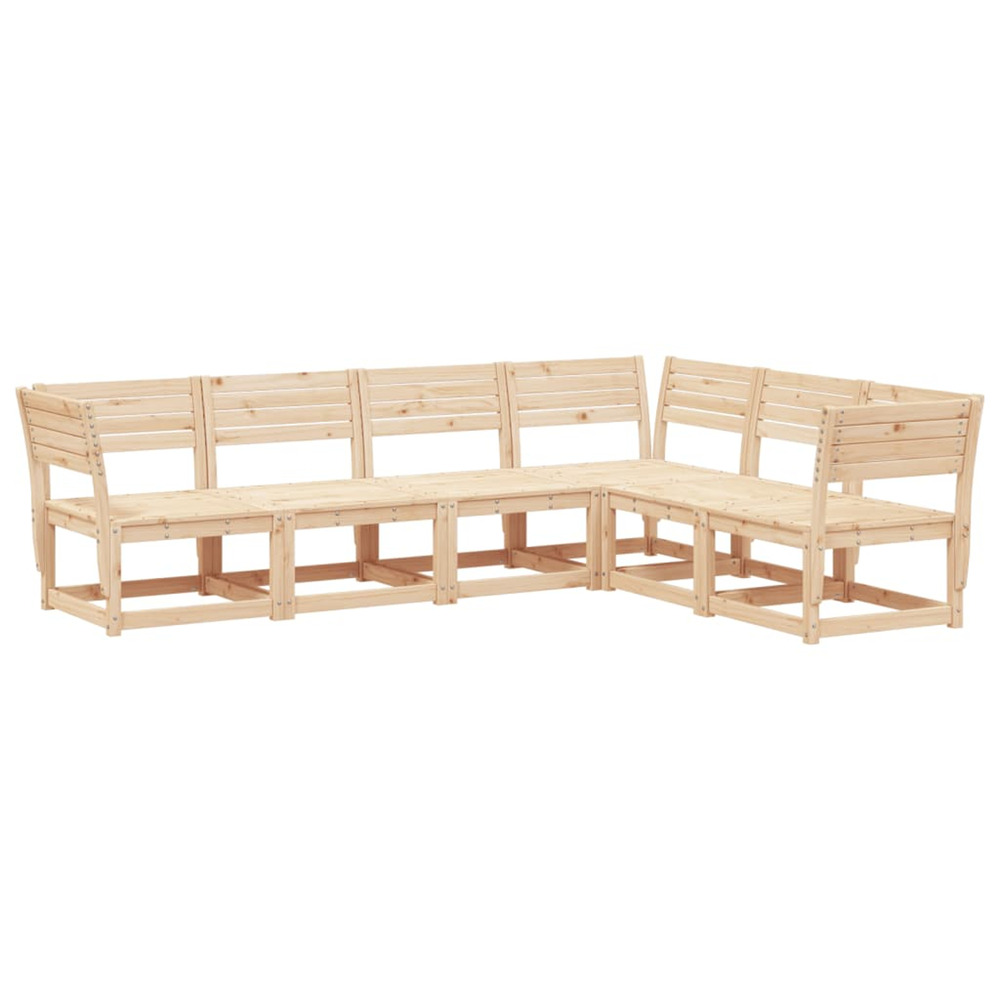 Salon de jardin 6 pcs bois de pin massif