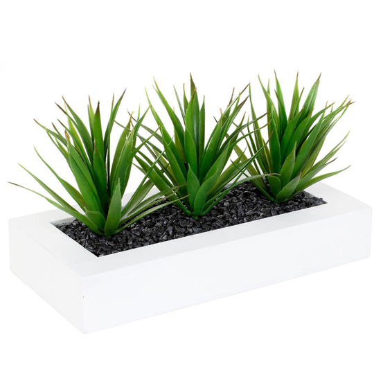 Centre de table 3 aloe vera artificielles - h. 17 cm
