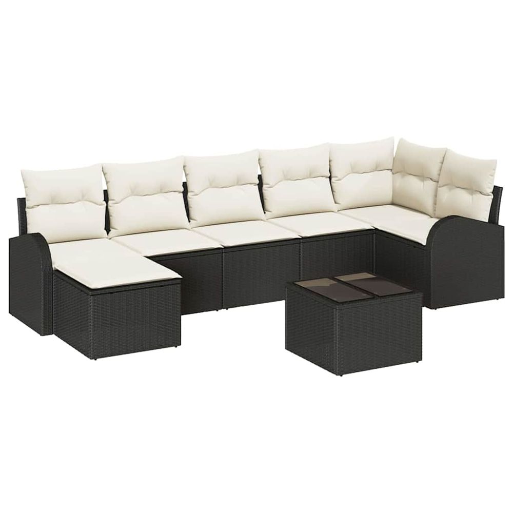Ensemble de canapés 8 pc noir polyrotin