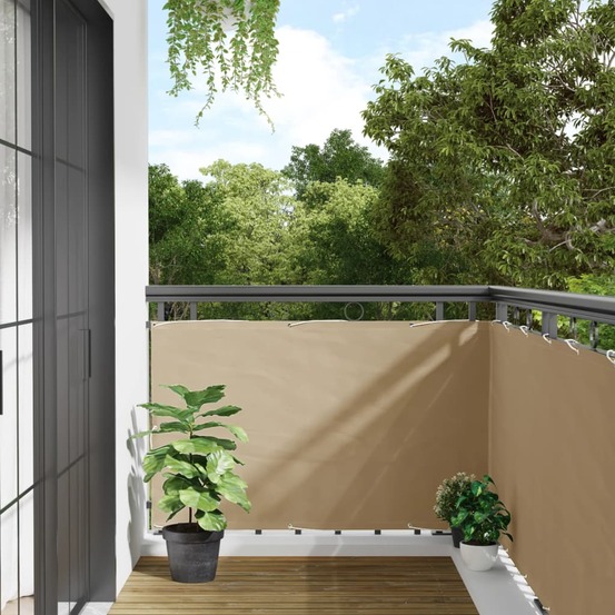 Écran de balcon beige 90x500 cm tissu oxford