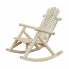 Fauteuil de jardin rocking chair bois de pin - L106xl26xH70cm